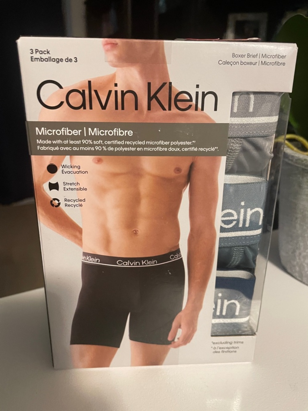 Calvin Klein Men's Microfiber Boxer Briefs - Black & Gray (3 Pack)